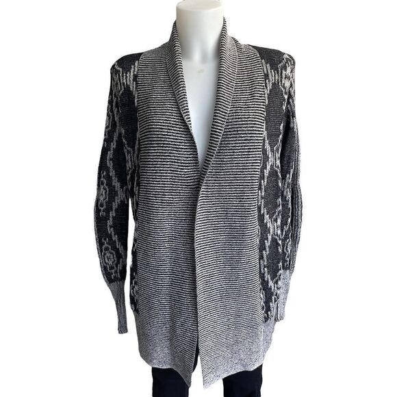 Ecote Urban OutFitters ribbed knit open front cardigan sweater aztec print sz Xs - Picture 1 of 9